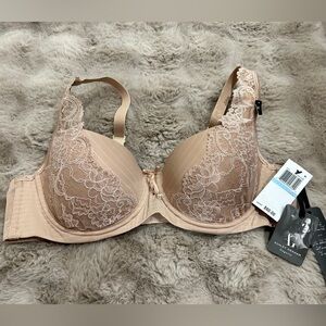 Ashley Graham Lace Detail Tan Bra